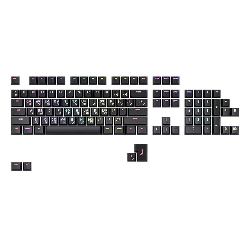 CableMod Premium ABS Laser Keycap Set - CM Creative PS/Ai (Black, OEM Profile, ANSI, ISO, 113 Keys) - أكسسوار لوحة مفاتيح